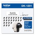 Brother Die-Cut Address Labels, 1.1 x 3.5, White, 400/Roll, PK24, 24PK DK120124PK